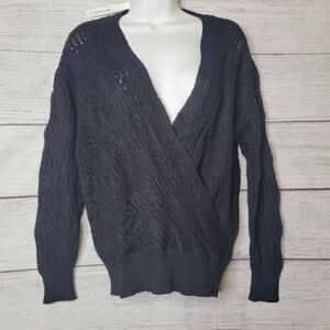 Women's Cross Front Wrap Sweater Small